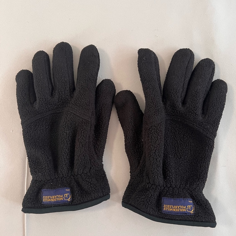 GRANDOE Mens Size M Black Fleece Winter‎ Gloves Elastic Cuff Thinsulate Thermal